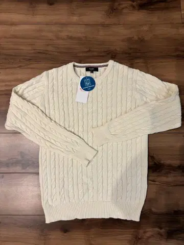 BEAMS 케이블 짜임 화이트 스웨터 S