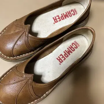 CAMPER 브라운 가죽 로퍼 24cm