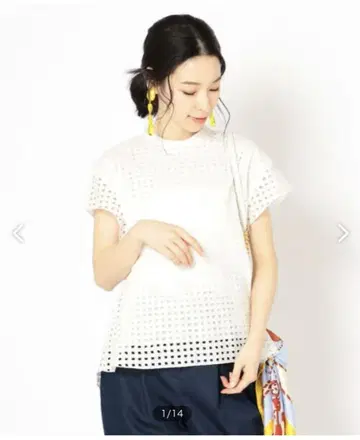 SHIPS for women 스퀘어 자수 블라우스 36