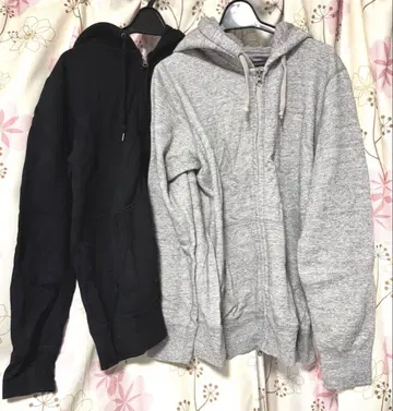 UNIQLO 유니클로 풀 집업 후드티 캐주얼 블랙 그레이