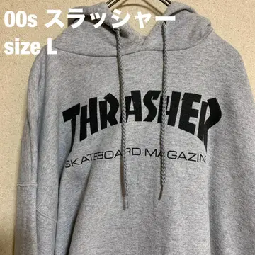 00s THRASHER 후드티 size L 그레이 트레셔
