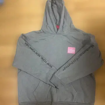 Manhattan Portage 그레이 후드 부착 후드티
