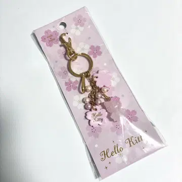 희귀 레어 Hello Kitty 벚꽃 꽃 장식 스트랩 키링 키티