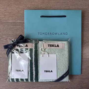즉시 구매 가능 인기 TEKLA 핸드 타월 틸 그린 스트라이프, 민트
