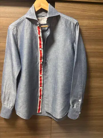 BARNEYS NEWYORK 바니즈 파이핑 캐주얼 셔츠 블루