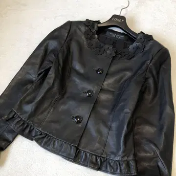 KOJI WATANABE 도쿄 스타일 라무 가죽 자켓 블랙 꽃 자수