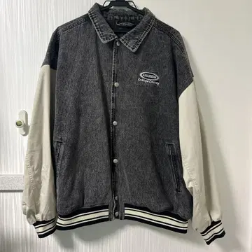 WEGO 바시티 자켓 그레이/화이트 데님