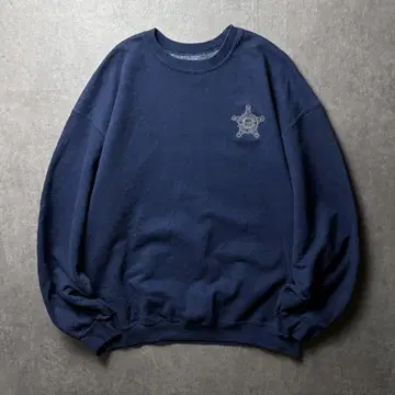 미국 빈티지 의류 시크릿 서비스 원포인트 자수 경찰 밀리터리 네이비 XL