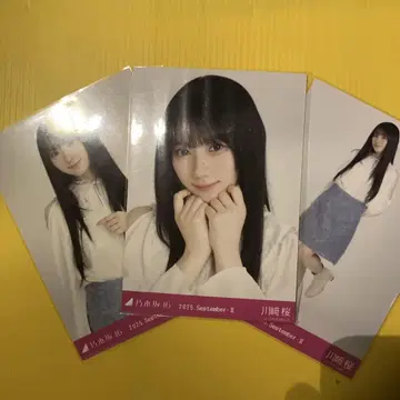 노기자카46 브로마이드 어깨 트임 상의 카와사키 벚꽃 컴프 3종