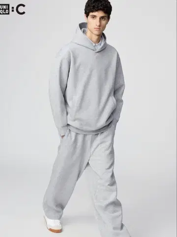 UNIQLO:C 맨투맨 와이드 팬츠 그레이 S