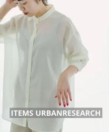 [ ITEMS URBANRESEARCH ] 시어 밴드 카라 셔츠