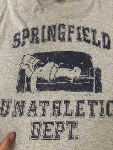 심슨 UNATHLETIC DEPT. 티셔츠 그레이 빈티지
