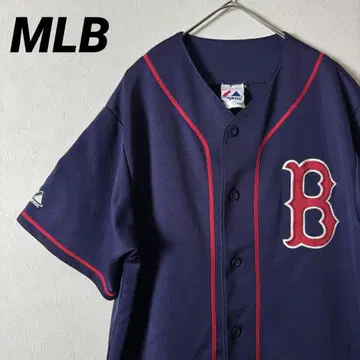 00s Majestic MLB 레드삭스 유니폼 셔츠 네이비