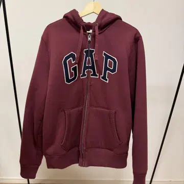 GAP 보아 후드티 남성용 L 따뜻한 와인 레드 후드