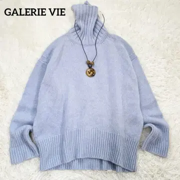 [ 새상품급 ] GALERIE VIE 파인 울 터틀넥 풀오버 스카이블루