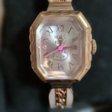 Hello Kitty 아날로그 손목시계 로즈 골드