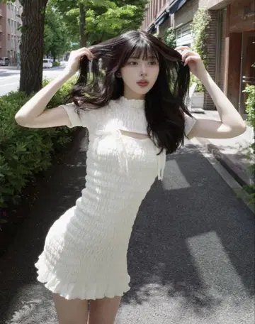 리본 셔링 미니 원피스 darich