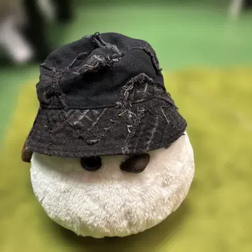 [ 리메이크 ] 그런지 패치워크 버킷햇 블랙