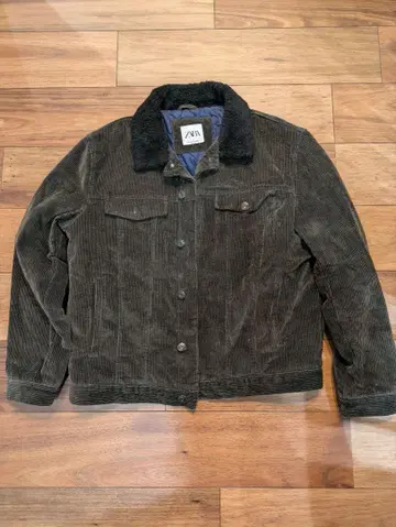 ZARA 카키 코듀로이 자켓 블루종 XL