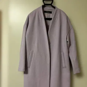 저널 스탠다드 노카라 울 코트