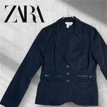 ZARA 자라 자수 테일러드 자켓 여성용 L 블랙