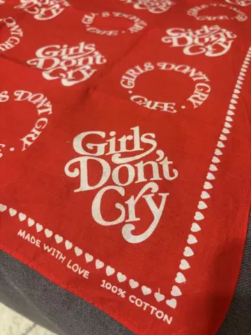 Girls Don't Cry 반다나 레드 100% 코튼
