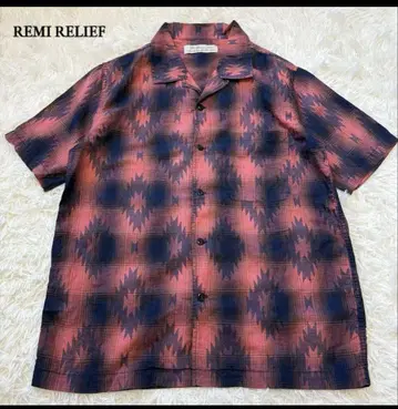 REMI RELIEF 오픈 카라 셔츠 오버 사이즈 M~L 상당 린넨