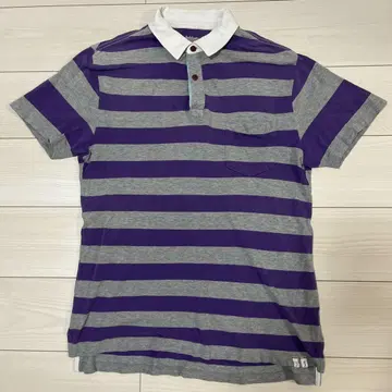 Paul Smith 그레이 보라색 스트라이프 피케 셔츠