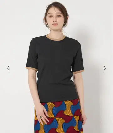 UNITED ARROWS 리브 바이컬러 파이핑 T셔츠
