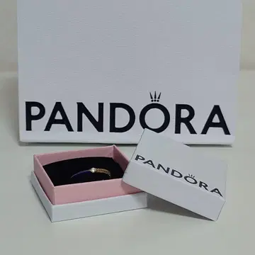 PANDORA 골드 블루 반지