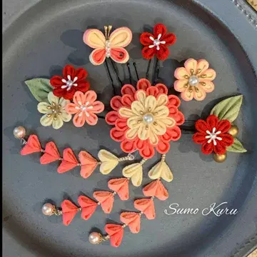 머리 장식 쓰마미자이쿠(25 시치고산 나비) 시치고산용 머리 장식