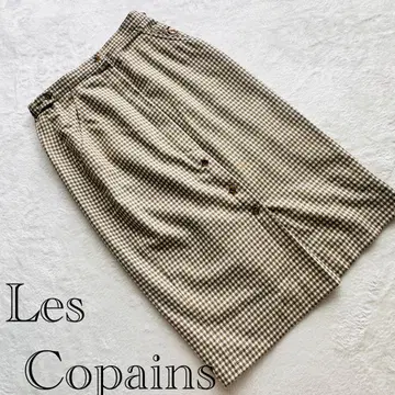 이탈리아제 Les Copains M 체크 무늬 타이트 스커트 빈티지