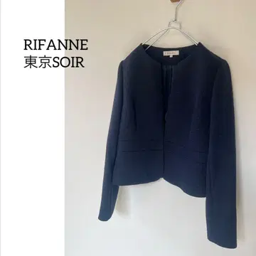 RIFANNE 리네 노카라 트위드 자켓 네이비 도쿄 소와르