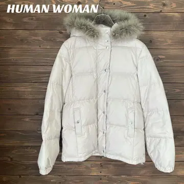 [ 휴먼 우먼 ] HUMAN WOMAN 후드 부착 다운 자켓 M