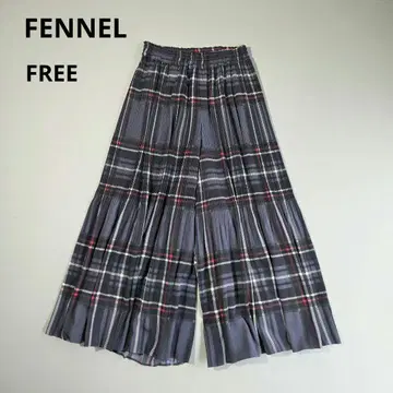 FENNEL 플리츠 와이드 팬츠 가우초 FREE 그레이 체크