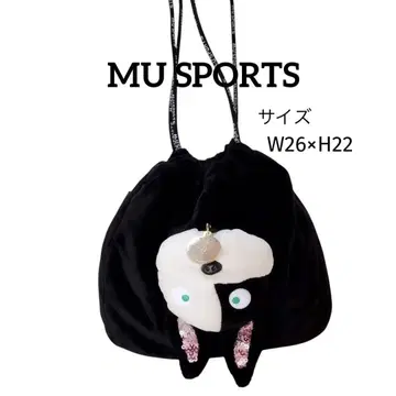 [ 새상품급 ] MU SPORTS 캐릭터 복조리 백 파우치 골프 블랙