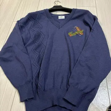 dunhill 던힐 L 사이즈 빅 스웨터 울 니트 네이비