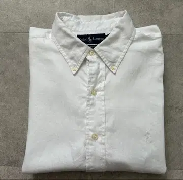 랄프 로렌 헤링본 직조 화이트 셔츠 16 1/2 (L) 화이트