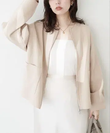 노카라 자켓 베이지