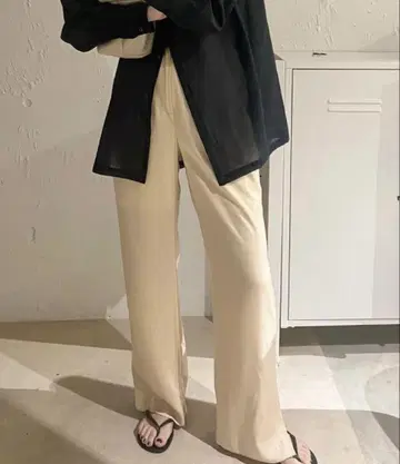 enof 새틴 와이드 팬츠