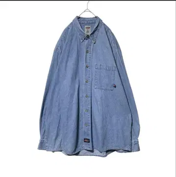 Dickies 디키즈 긴팔 버튼 다운 데님 셔츠 블루 XL