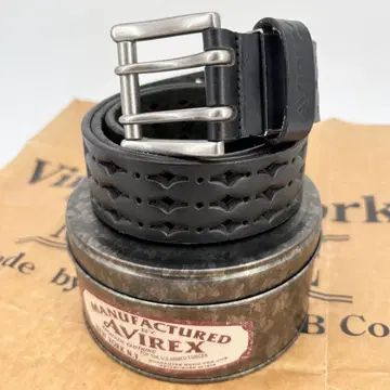 빈티지웍스 AVIREX 벨트 블랙 가죽 천연 가죽