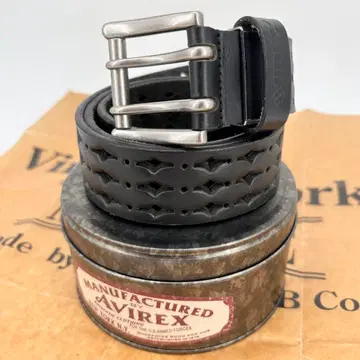 빈티지웍스 AVIREX 벨트 블랙 가죽 천연 가죽