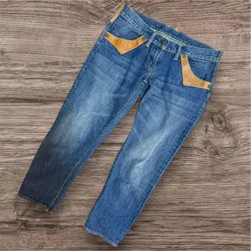 EVISU 에비수 청바지 데님 가죽 라벨 사이즈 27 S