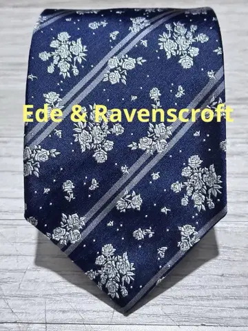 Ede & Ravenscroft 넥타이 꽃무늬 스트라이프