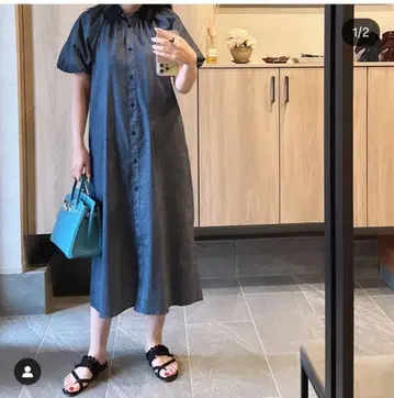 cccmalie 데님 퍼프 슬리브 원피스