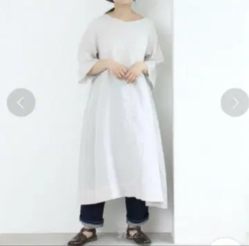 yuni 라미 린넨 플레어 슬리브 원피스 유니