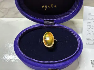agete K10 앰버 반지 9호