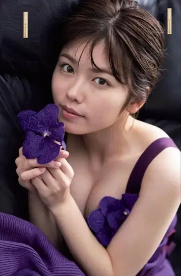 코시바 후카 보라색 꽃 장식 A1 광택 사진 포스터