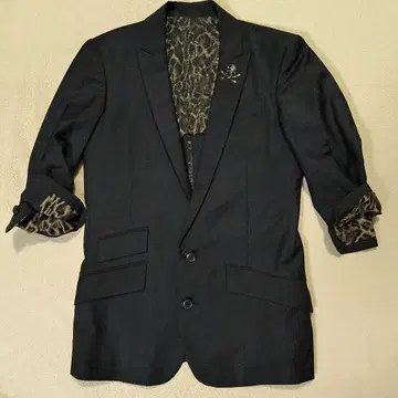 컨디션 최상 레어 Roen 레오파드 무늬 안쪽 블랙 테일러드 자켓